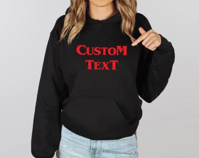 Custom Text Sweatshirt, Company Design Sweatshirt, Custom Logo Hoodie, Personalized Text Sweatshirt, Back And Front Custom Design Hoodie