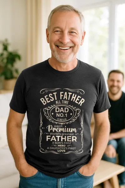 Best Father All Time Dad No.1 Shirt, Dad Whiskey Shirt, Father's Day T-shirt, Number 1 Dad Tshirt, Gift for Dad, Best Father Ever T-Shirt