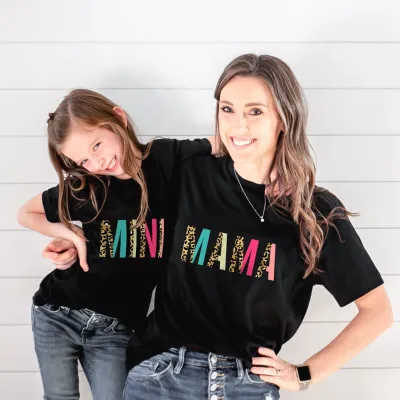 Mama and Mini Matching Shirts, Mama and Mini Gold Leopard T-Shirt, Mothers Day Gift, Mommy And Me Matching Shirts, Comfort Colors Mama Shirt