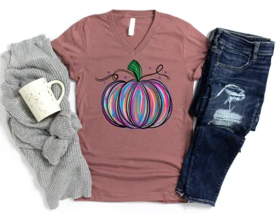 Watercolor Pumpkin T-shirt, Colorful Pumpkin Shirt, Watercolor Pumpkins, Autumn Shirt, Cute Fall Shirt, Pumpkin Tee, Fall Graphic Tee
