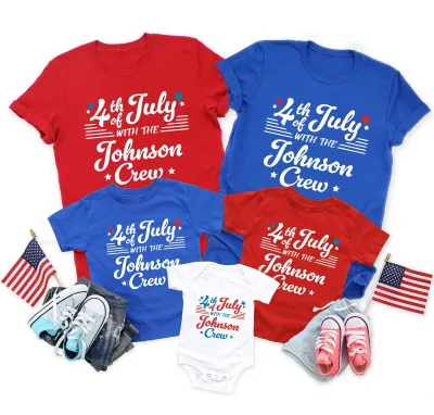 Personalized 4th of July Shirt Crew, Custom American Family Shirts, July 4th Gift Family T-Shirts, Fourth of July Shirt, 4th of July Shirt
