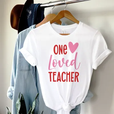 One Loved Teacher Valentine's Day Shirt, Valentine Teacher Shirt, Loved Teacher Shirt, Teacher Gift, Valentines Day Gift, Student Tee, Youth