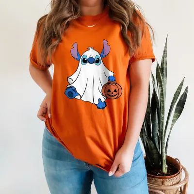 Halloween Stitch Shirt, Stitch Boo Halloween Shirt, Disney Halloween T-Shirt, Spooky Stitch Halloween Tee, Stitch Ghost Halloween Shirt