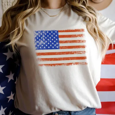 America Flag T-shirt, 4Th Of July Flag Shirt, Patriotic T-Shirts, USA Flag Shirt, Patriotic American Flag Shirts, USA Flag Distressed Shirt