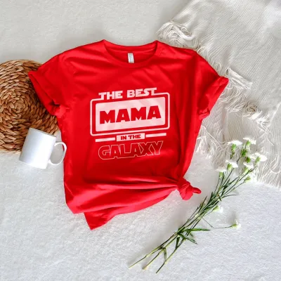 Mother's Day Shirt, The Best Mama In The Galaxy Shirt, Star Wars Mama Shirt, Mandalorian Family Tee, Mom Shirt, Mothers Day Gift, Mother Tee
