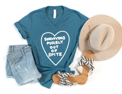 Surviving Purely Out Of Spite Shirt, Surviving T-shirt, Gift for Cancer Survivor, Gift for Survivor T-shirt, Survivor Gift Shirt