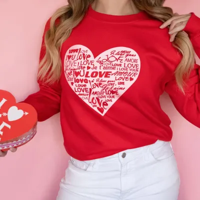 Love Valentine's Day Shirt, Love Gift, Heart Shirt, Love Letters in Heart, Gift for Her, Love Wins Shirt, Valentines Day Gift, Couples Gift