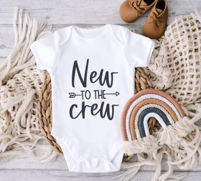 Baby Shower Onesie, New to the Crew Baby Onesie, Newborn Baby Bodysuit, Funny Baby Shower Gift, Toddler Tee, Baby Announcement