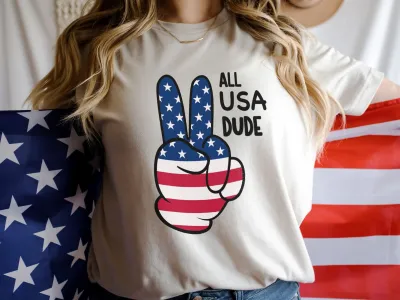All American Dude 4th of July Shirt, All American Dude Shirt, Independence Day Shirt, 4th of July Gift, Independence Day Gift