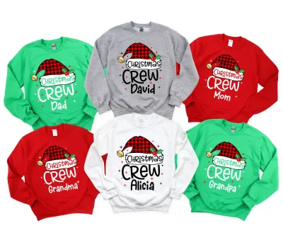 Custom Christmas Crew Sweatshirt, Family Matching Christmas Hoodie, Matching Family Christmas Sweater, Christmas Outfit, Christmas Gift