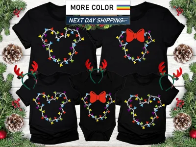 Christmas Lights Shirt, Mickey Christmas Lights Shirt, Disney Family Christmas Light Shirt, Christmas Family Gift, Mickey Christmas Shirt