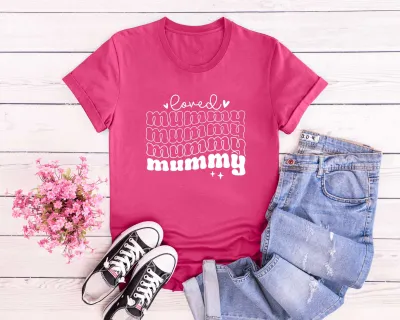 Loved Mummy Mother's Day T-Shirt, Mother's Day Gift, Mama Crewneck shirt, Cozy Mom Shirt, One Loved Mum T-shirt, Mom Gift shirt