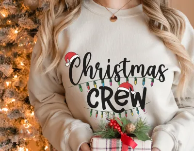 Christmas Crew Sweatshirt Hoodie, Christmas Lights Family Crewneck Sweater, Family Matching Sweatshirt, Merry Christmas Squad Party Hoodie