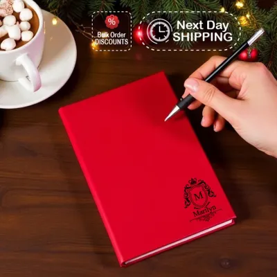 Custom Engraved Leather Journal with Name, Personalized Notebook for Employee Appreciation, Office Gifts, Monogrammed Lined Notepad Gift