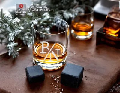 Personalized 11oz Whiskey Glasses, side and bottom engraving Whiskey Glasses, Best Man Gift, Wedding Shot Glasses, Christmas Gift Glasses