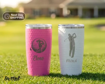 Personalized Golf Tumbler, Custom Logo Golf Team Cup, Engraved Insulated Golfer Cup, 20oz Stainless Steel Sport Mug, Golf Tournament Prize