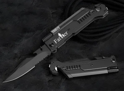 Personalized Pocket Knife with Name, Custom Engraved Folding Knife, Unique Gift for Father, Engraved Tactical Knife, Father's Day Gift Knife