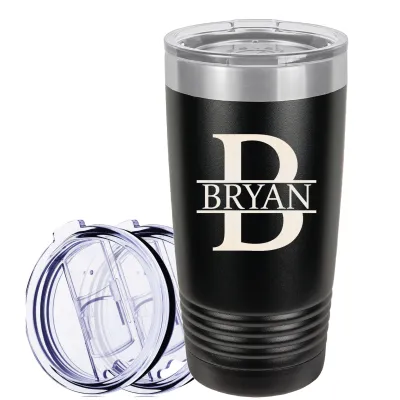 Custom Personalized 20 Oz Tumbler with Name and Logo, Laser Engraved 20 Oz Stainless Steel Travel Mug Cup with Lid
