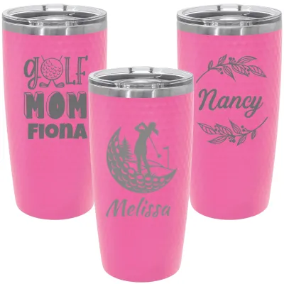 Personalized 20oz Golf Tumbler with Slider Lid, Custom Logo Golf Tumbler, 20 oz Stainless Steel Mug, Gift for Golf Lover