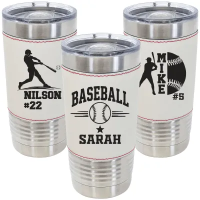 Personalized 20oz Sport Tumbler with Slider Lid, Baseball, Basketball, Football, Soccer, Softball, Volleyball Custom Logo Tumbler
