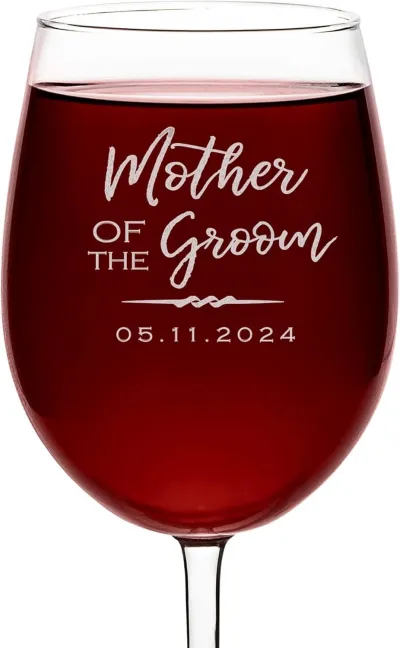 Personalized Birth Flower Wine Glass with Stem, Custom Engraved Floral Wine Glass with Stem with Name, Gift for Mom, Bridesmaid, Birthday