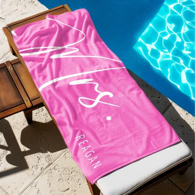 Mr. and Mrs. Beach Towels, Personalized Beach Towel