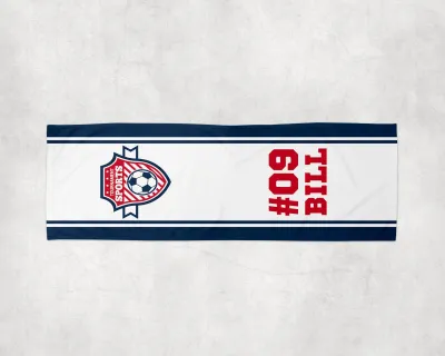 Personalized Cooling Towel with Custom Logo, Name & Number,Volleyball, Football, Gym School Tournaments, Team Gift, 12" X 31.5" Size