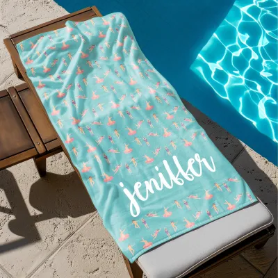Little Swimmers Personalized Beach Towel, Custom Kids Beach & Pool Towel, Birthday Vacation Gift, Summer, Baby Shower Gift, Graduation Gift