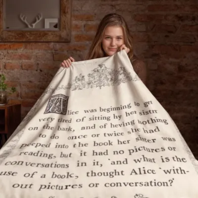 Book Page Blanket, Favorite Quote Blanket, Vintage Cottagecore Decor, Couch Throw, Book Lover Gift, Dark Academia, Custom Blanket and Throws