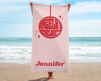 Last Disco Bachelorette Party Towel, Bridesmaid Gift, Bachelorette Part Favors, Bridal Shower Gift, Pool Party Towel, Custom Beach Towel