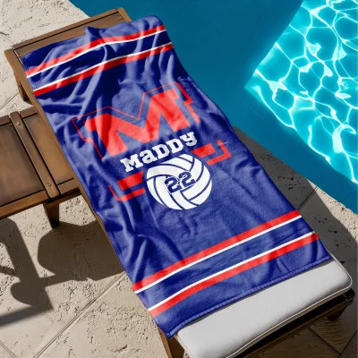 Custom Volleyball Team Towel, Personalized Team Gift, Graduation Gift, Sport Beach Towel, Custom Pool Towel, Birthday Gift, Vacation Gift