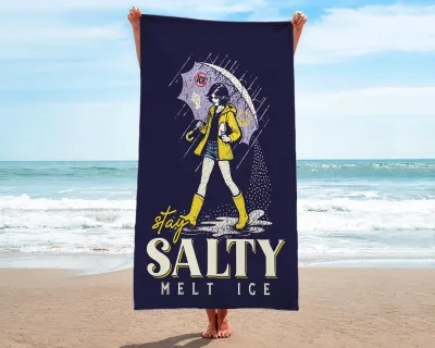 Stay Salty Melt ICE Pool Towel, Funny Anti-ICE Liberal Towel, Resistance Statement Beach Towel
