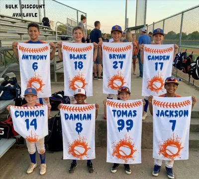Personalized Baseball Towel with Name and Number, Custom Youth Baseball Gift, Sports Team Towel, Baseball Bag Accessory, Custom Dugout Towel