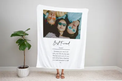 Best Friend Definition Blanket With Photo, Gift For Bestie, Personalized Photo Blanket, Friendship Gift, Christmas Gift, Soul Sisters