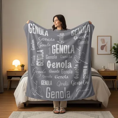 Personalized Name Blanket, Custom Family Blanket, Adults / Kids Blanket with Name, Unisex Blanket, Fleece, Sherpa, Minky Blanket
