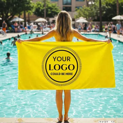 Personalized Team Logo Beach Towel,Baseball, Softball, Basketball,Volleyball, Tennis, University or Club, Custom Pool Gift for Coworker,team