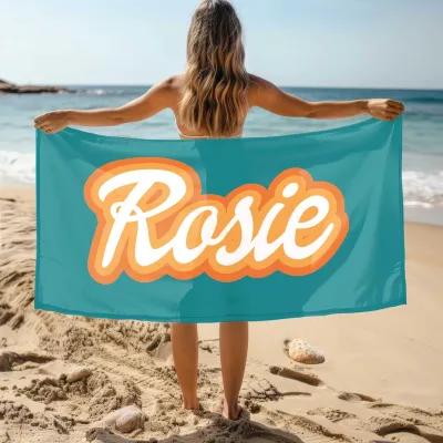 Custom Name Beach Towel,Beachelorette Party Favors, Bridesmaid Gifts, Bridal Showel Present, Personalized Party Towels
