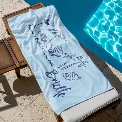 Bride Squad Beach Towel, Custom Bachelorette Party Towel, Personalized Bridal Gift, Pool Party Bride Gift
