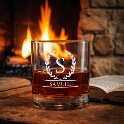 Custom Engraved Whiskey Glass – Personalized Bourbon Glass for Him, Groomsmen, Dad, or Anniversary Gift for Men