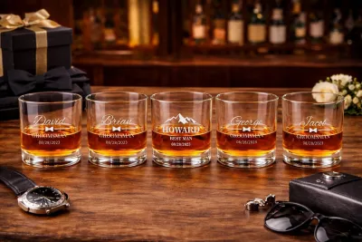 Personalized Groomsmen Whiskey Glass, Engraved Scotch Glass, Best Man Gift, Custom Wedding Gift, Groomsman Proposal, Bachelor Party Favor