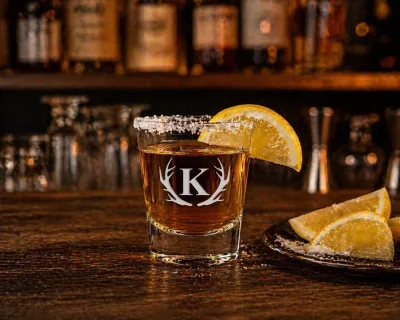 Personalized Monogram Shot Glass, Custom Engraved Shot Glass, Etched Shot Glass, Gift for Him, Father Gift, Husband Gift, Barware Gift